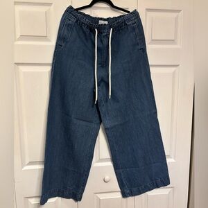 Loft High Waisted Wide Leg Denim Pants- L